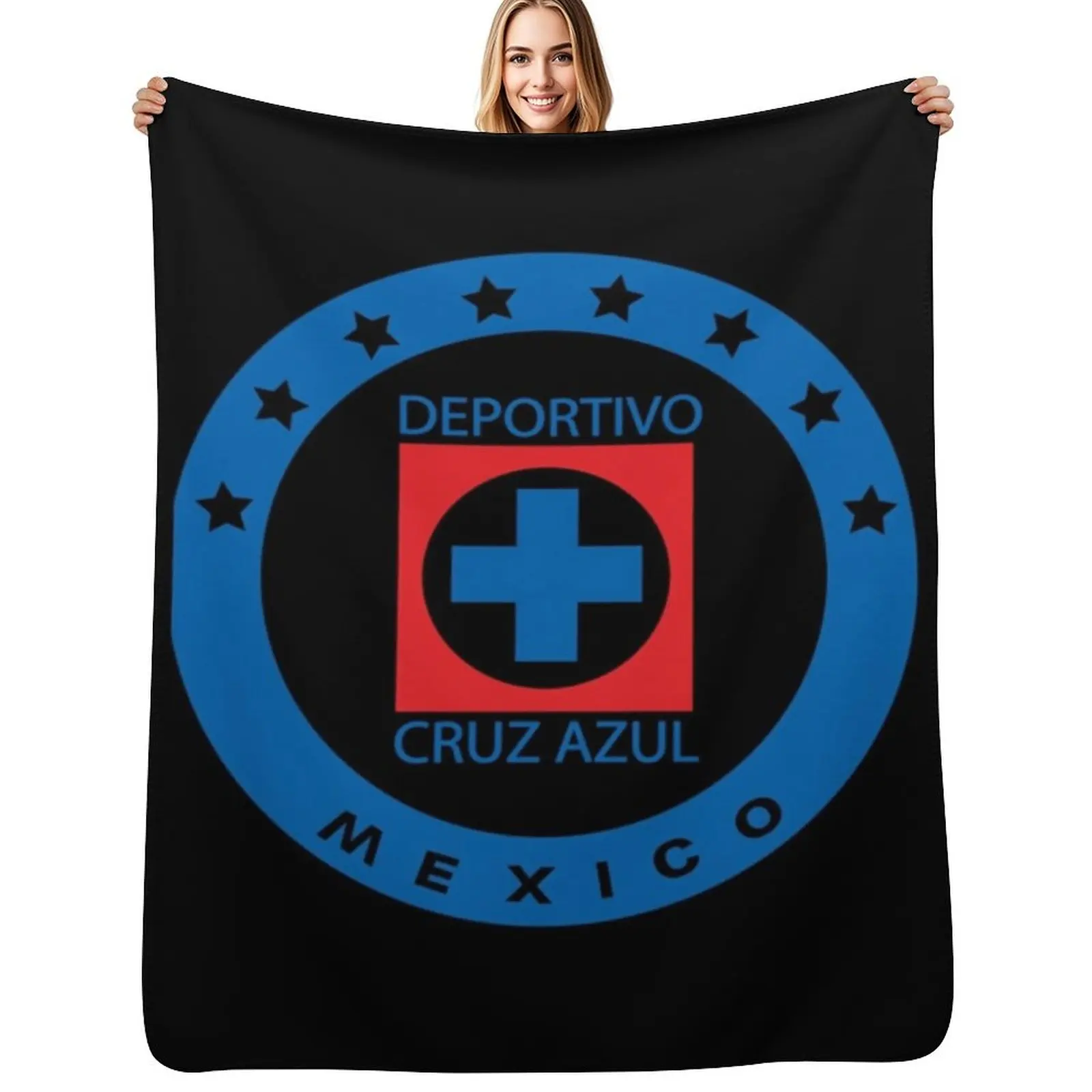 Cruz Azul Essential Throw Blanket Quilt Custom Decorative Beds Multi-Purpose Thin Giant Sofa Blankets