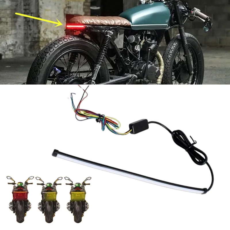 

12V Motorcycle Light Bar Strip Tail Brake Stop Flowing Water Turn Signal Light Integrated For Honda Fury VT1300CX 2010-2022