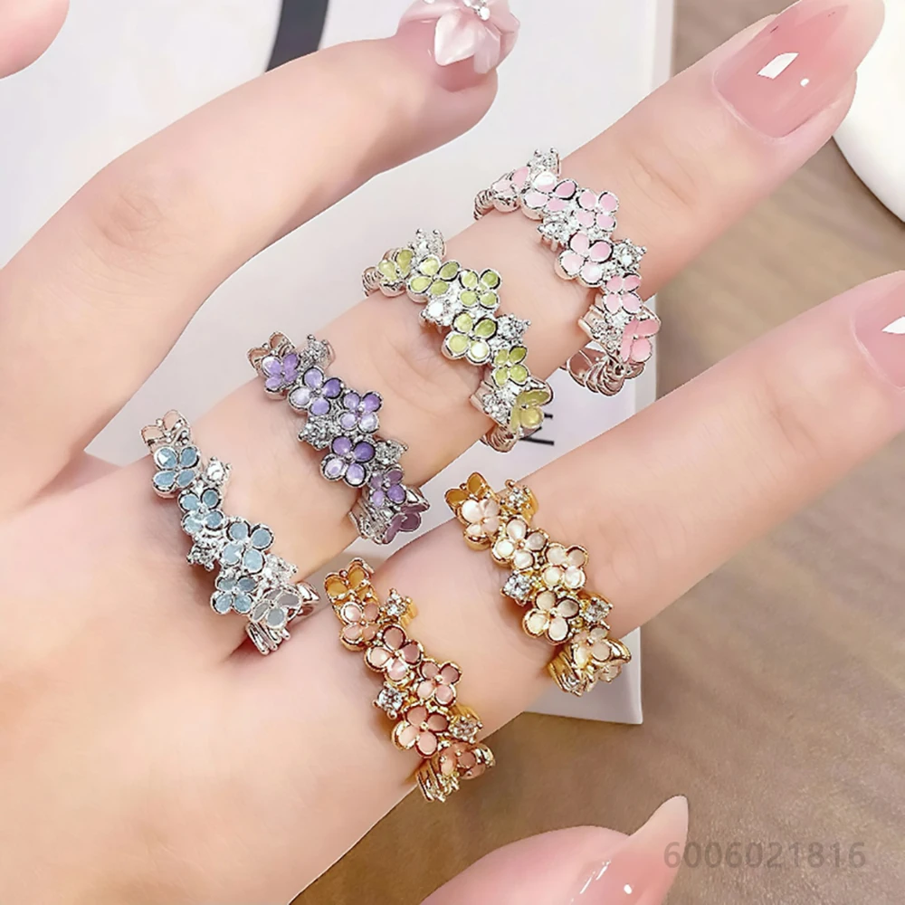 925 Sterling Silver Gold Zircon Blue/Green/Pink/Purple/Light Pink Ring For Women Jewelry Charm Wedding Engagement Accessories