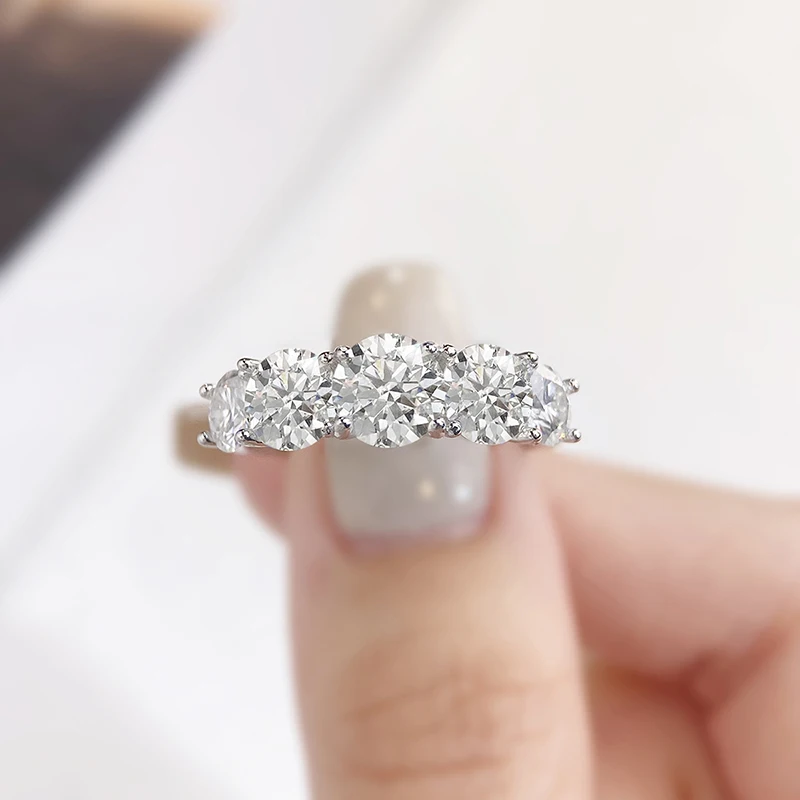 

DWJ 3.6CT Premium Moissanite Diamond Sparkling Ring Suitable for Women's Wedding Real 925 Sterling Silver High Quality jewelry