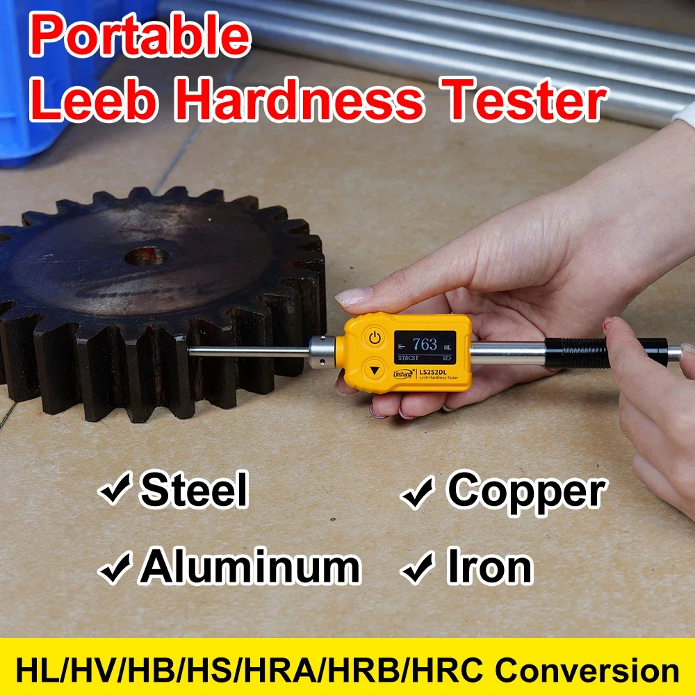 RTS LS252DL Leeb Hardness Tester DL Type Portable Digital Durometer Aluminum Steel Leeb Hardness Tester for Metal