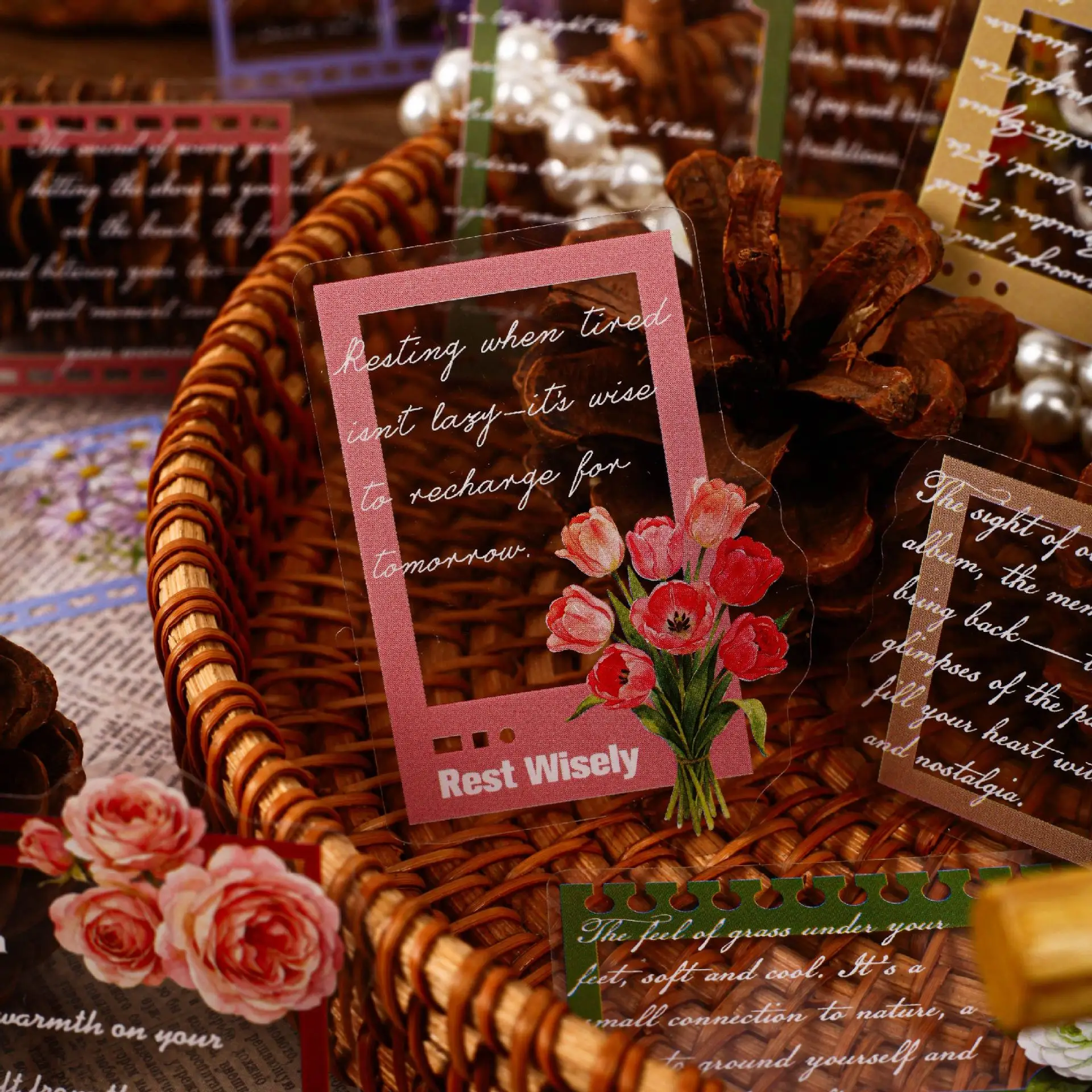 20pcs/1lot Kawaii Scrapbook Sticker Flowers Among the Mail Scrapbooking Supplies Planner Decorative Stationery Stickers