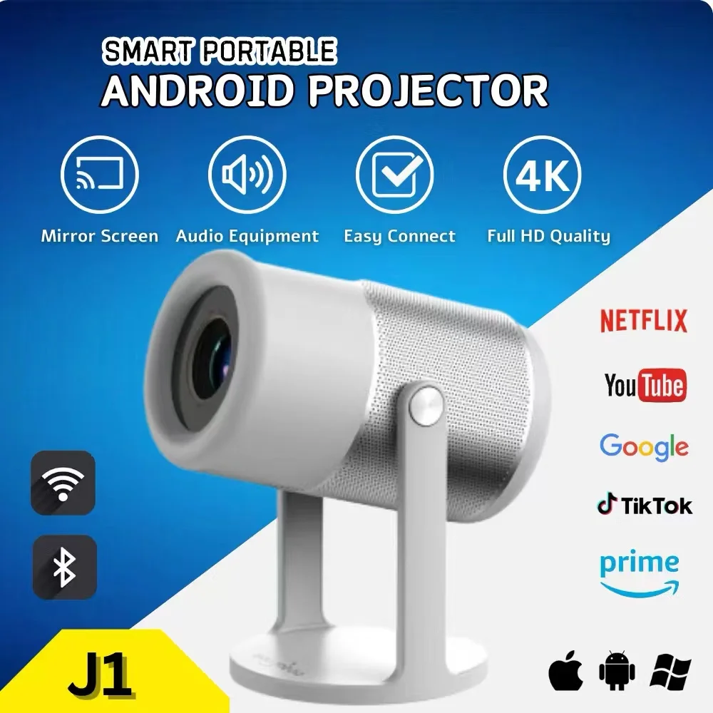 400 Ansi Portable Projector Android 1080P Supports 4K 360 ° Rotating LED 5G WIFI Beamer Smartphone Home Theater