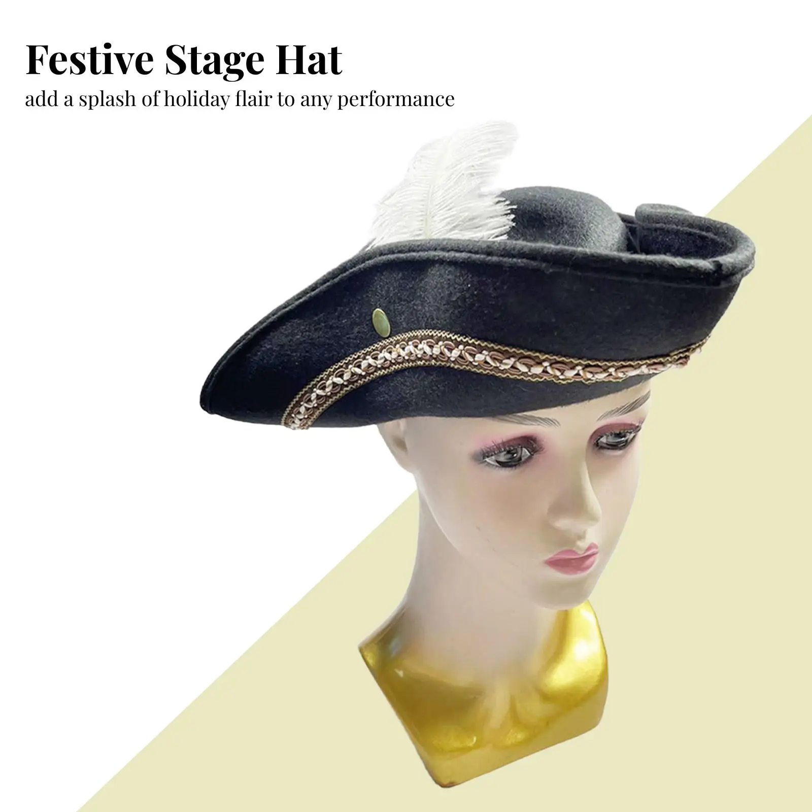 Pirate Hat Vintage Multipurpose Costume Accessories Dress Up Tricorn