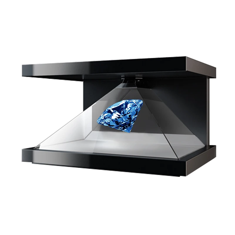 

19inch holographic display 3d pyramid hologram display showcase