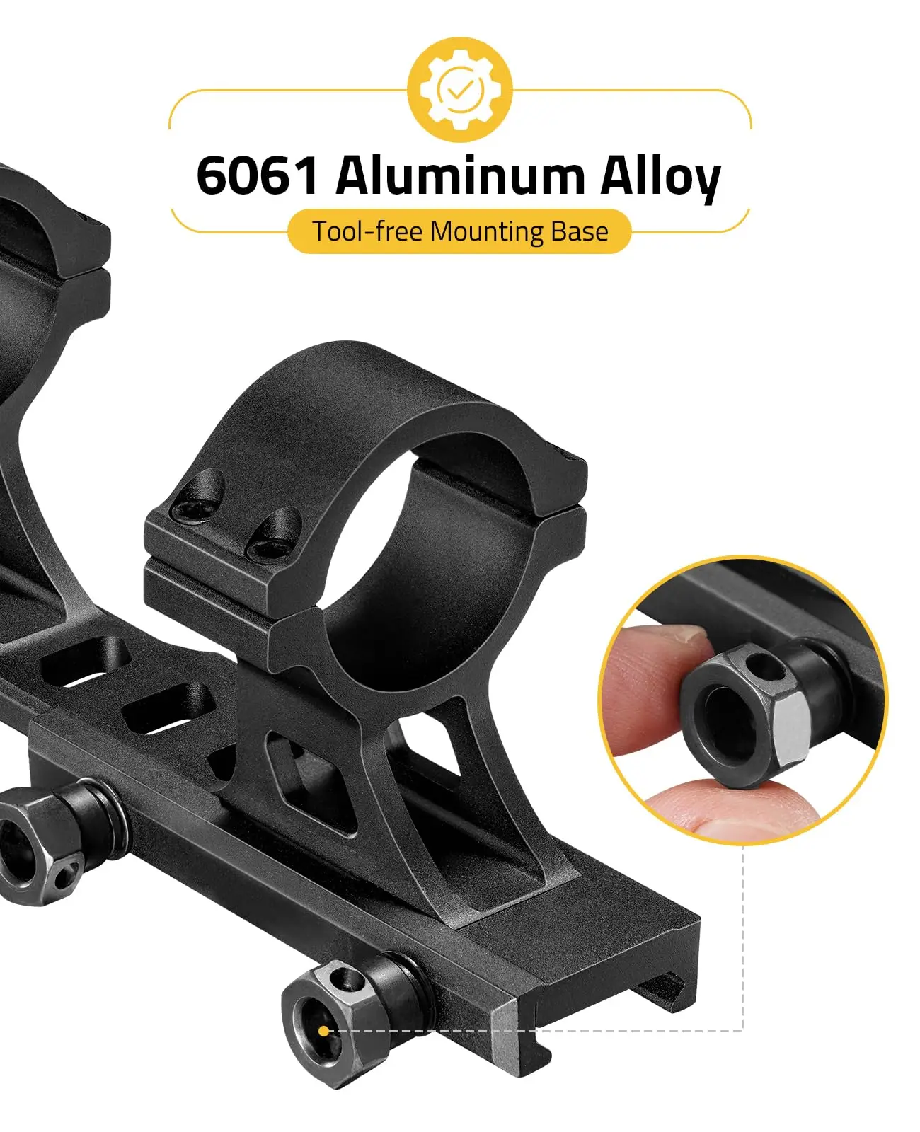 

Cantilever Hunting Scope Mount Lightweight Offset Dual Ring with 30mm Aluminum Ring Space 1.57'' Center Height