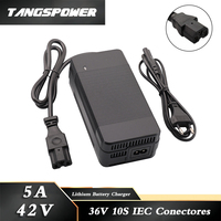 42V 5A Lithium Battery Charger For 36V 10S Li-ion Battery Pack Fast Charging IEC Connector With Cooling Fan Power Tool Charger