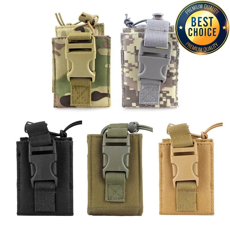 1000D Portable Tactical Molle Radio Walkie Talkie Pouch Holder Pocket Interphone Holster Carry Bag Walkie-Talkie Case Holder