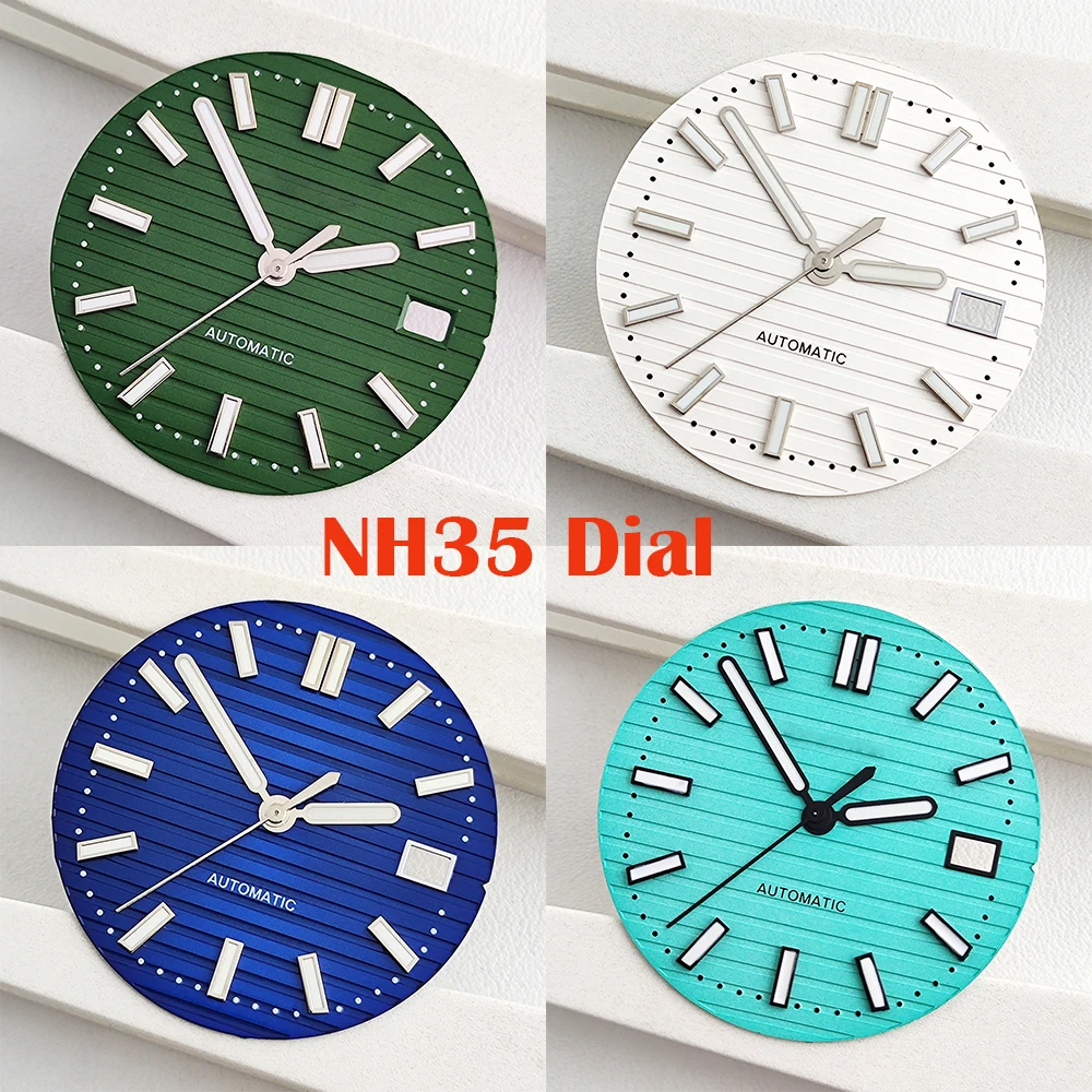 NH35 dial 29.8mm NH35  dial customized logo green light, suitable for NH35 movement watch accessories