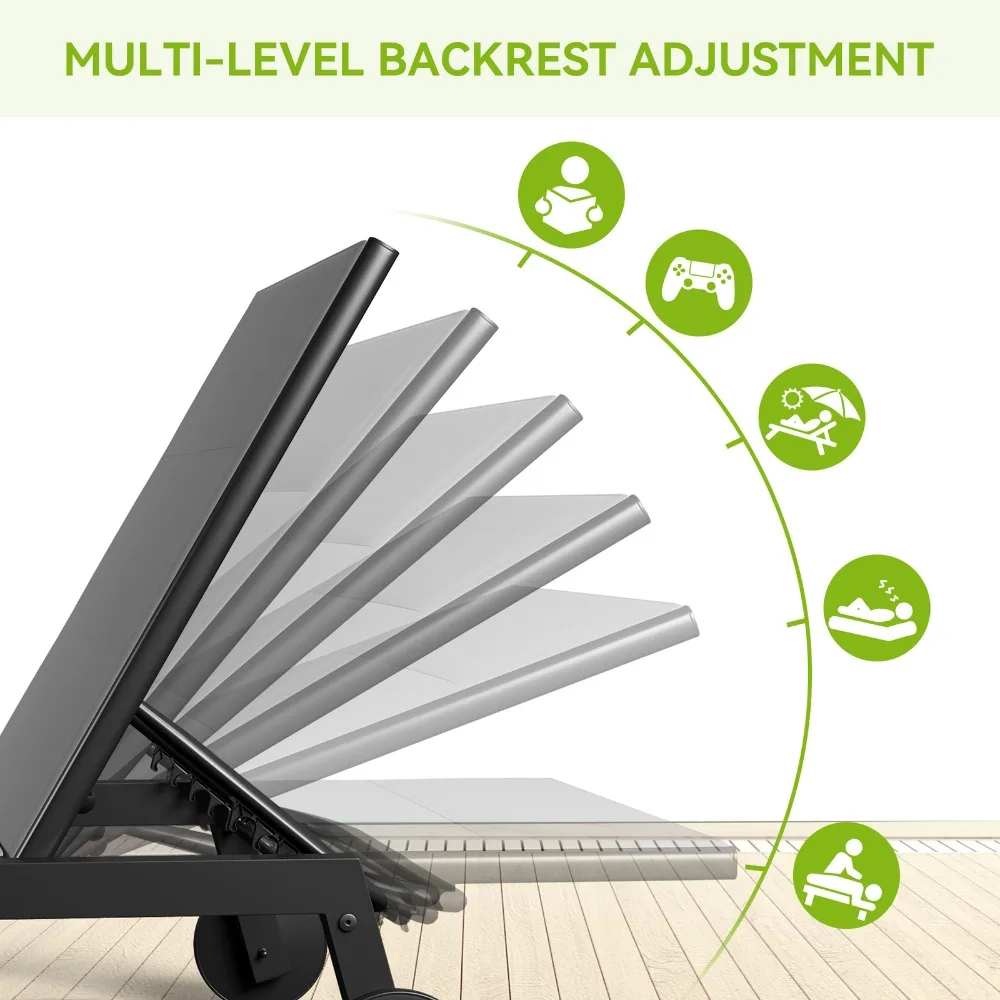 طقم كراسي استرخاء خارجية مكون من 3 قطع مع كراسي قماش مبطنة بطاولة جانبية #2