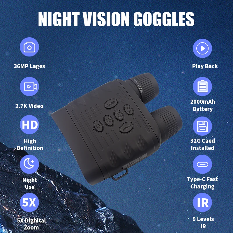 Night Vision Device Telescope NV600 Binocular Infrared 6X Digital Light Zoom Hunting Full Darkness Camping Outdoor Search Hunt