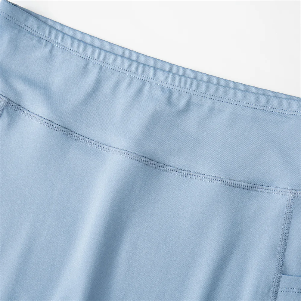 Men's High Waist Compression 3/4 Running Pants, High Elastic Quick Dry Breathable Gym Workout Capri Leggings with Side Pockets