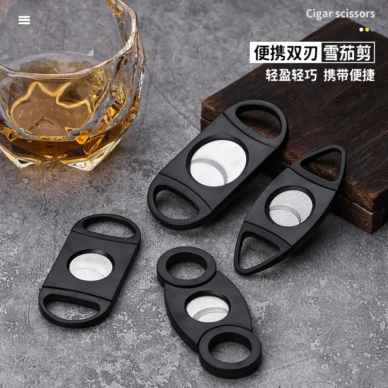 Steel Black Cheap Portable Cigar Cutter