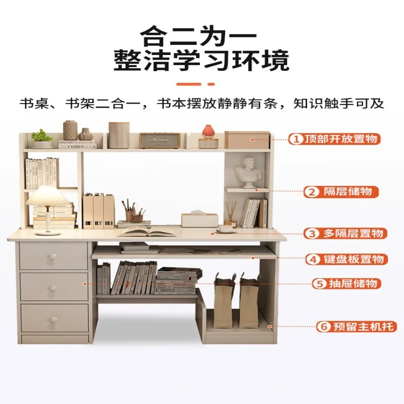 Desk Student Home Study Bookcase Integrated Computer Desk Desktop Writing Desk Workbench Bedroom