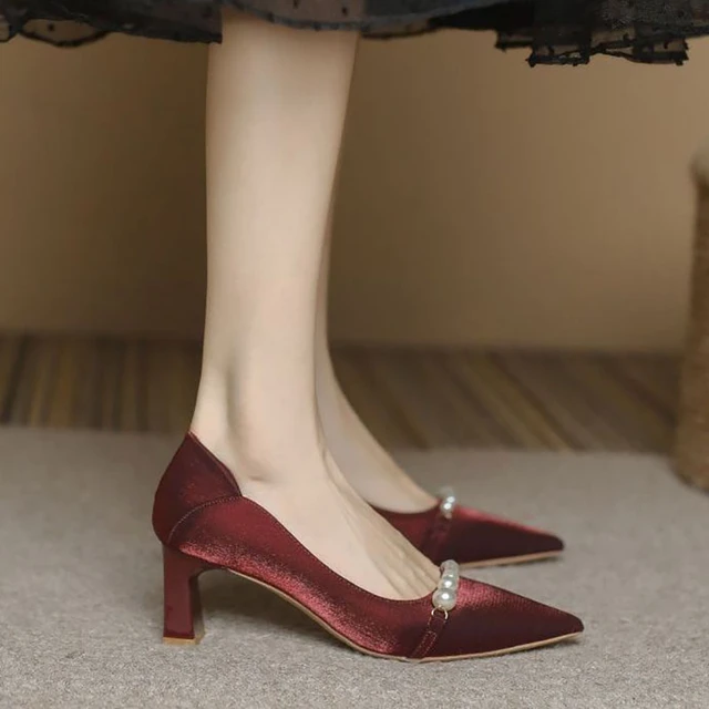 Pearlescent heels deals