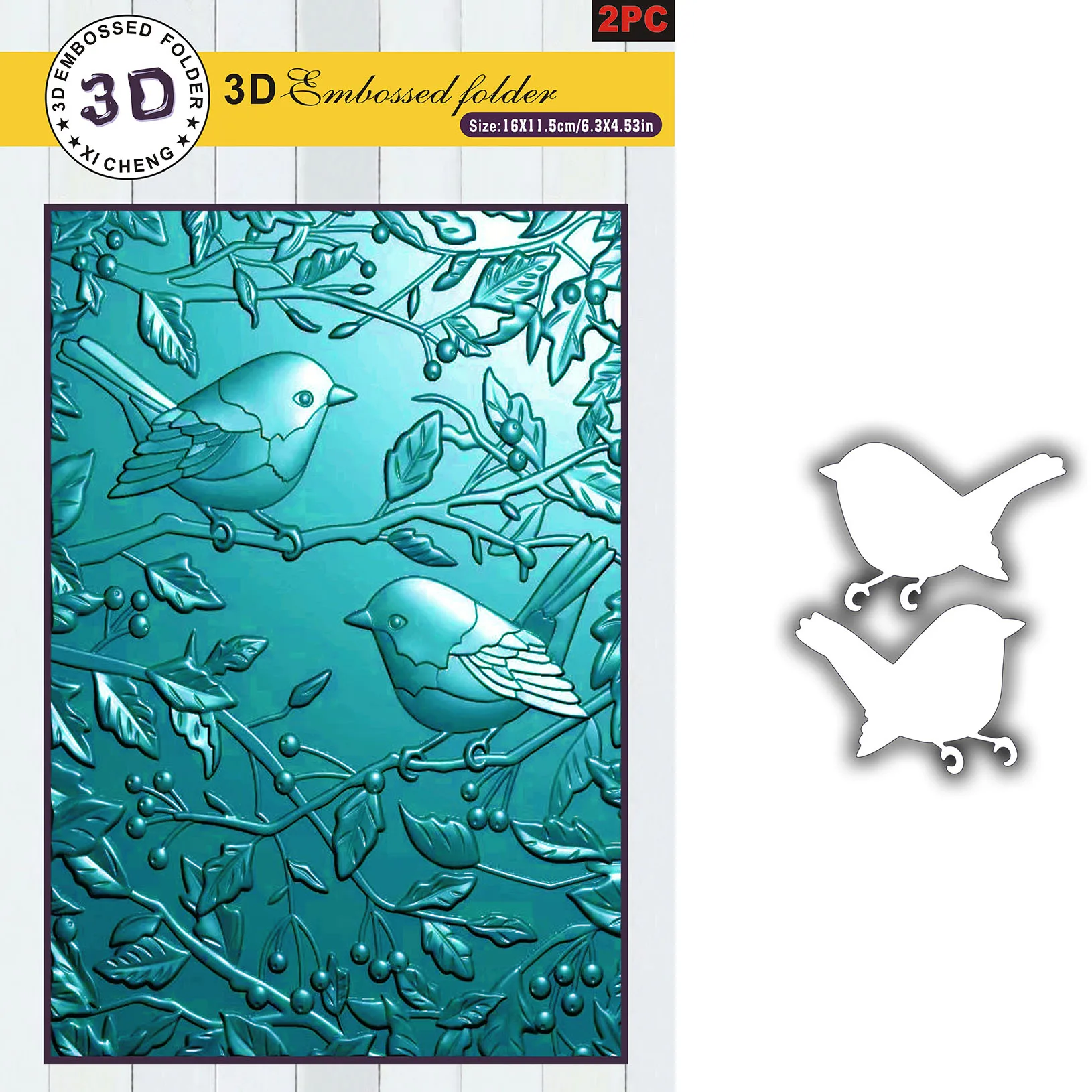 2-teiliger transparenter 3D-geprägter Ordner mit Metallschneideschablone – Texturdesign „Joyful Vitality in the Gilded World“, geeignet