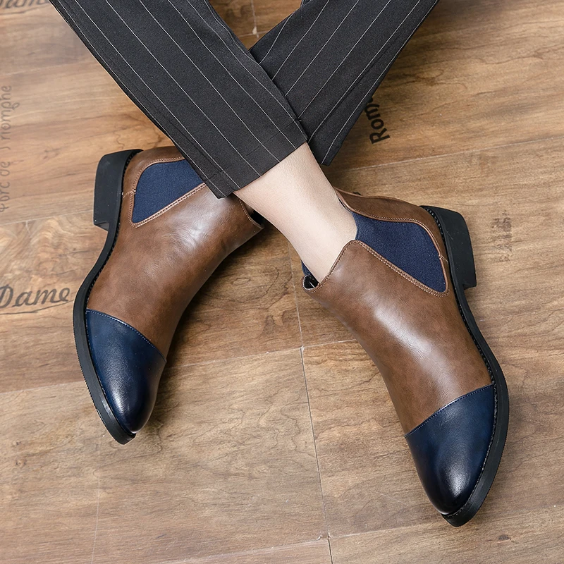 

Retro Trendy High Top Outdoor Travel Boots Quality Soft and Comfort Anti Slip Commuting Boots Brand Men's Elegant Chelsea Boots