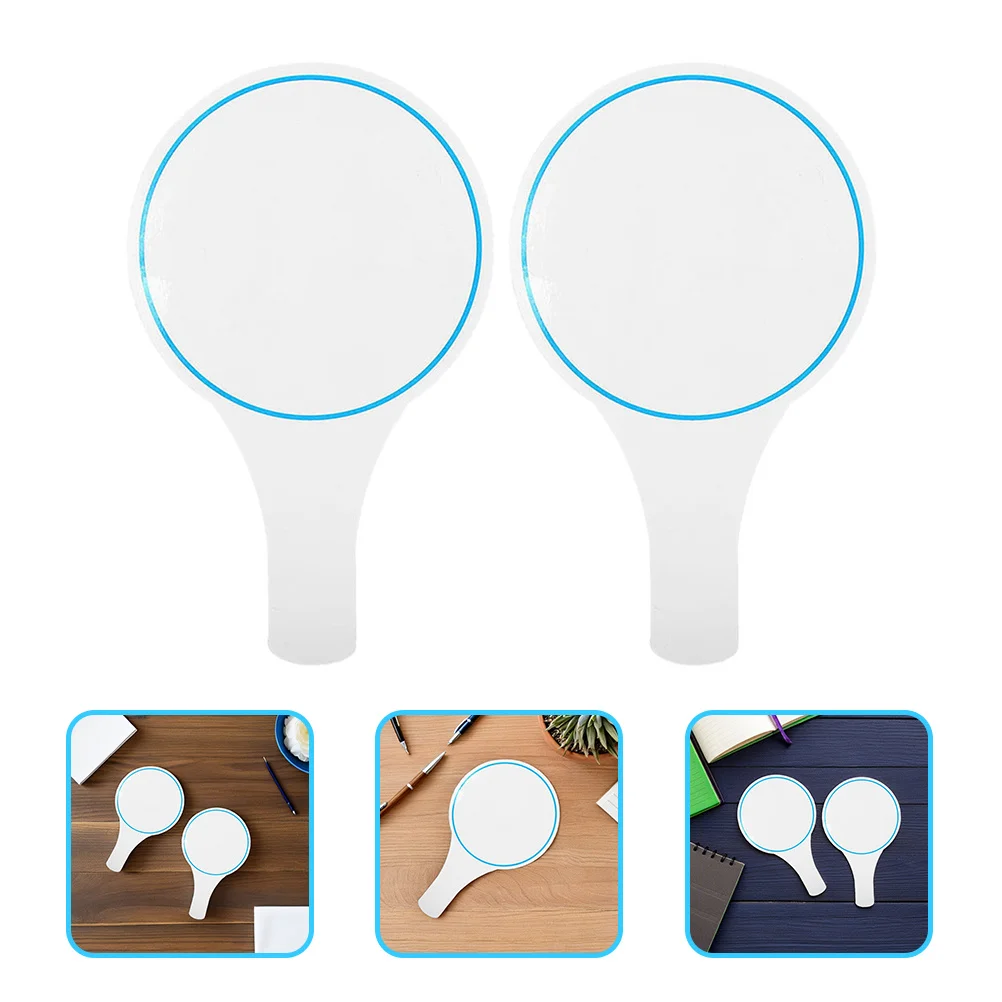 2pcs Handheld Whiteboard Round Mini Dry Erase For Voting Scorekeeping Classroom Use Scoring Board Reusable Writing Surface