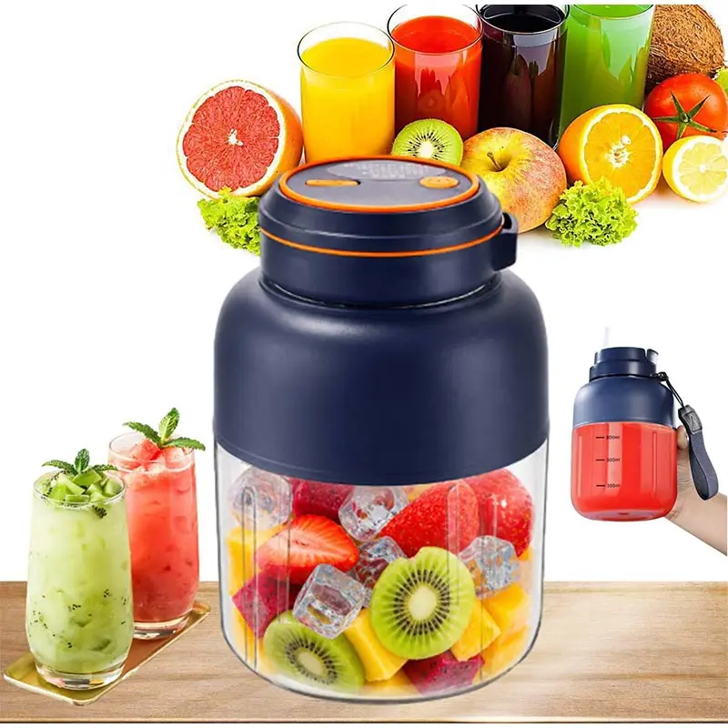 

800/1300/1400ml Large Capacity Wireless Portable Juicing Cup Blender 38 Blade Juicing Crushed Ice Summer Juice Smoothie Making