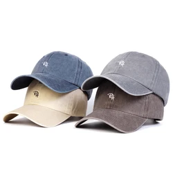 Unisex RH Letter Embroidery Wash Baseball Caps Spring and Autumn Outdoor Adjustable Casual Hats Sunscreen Hat