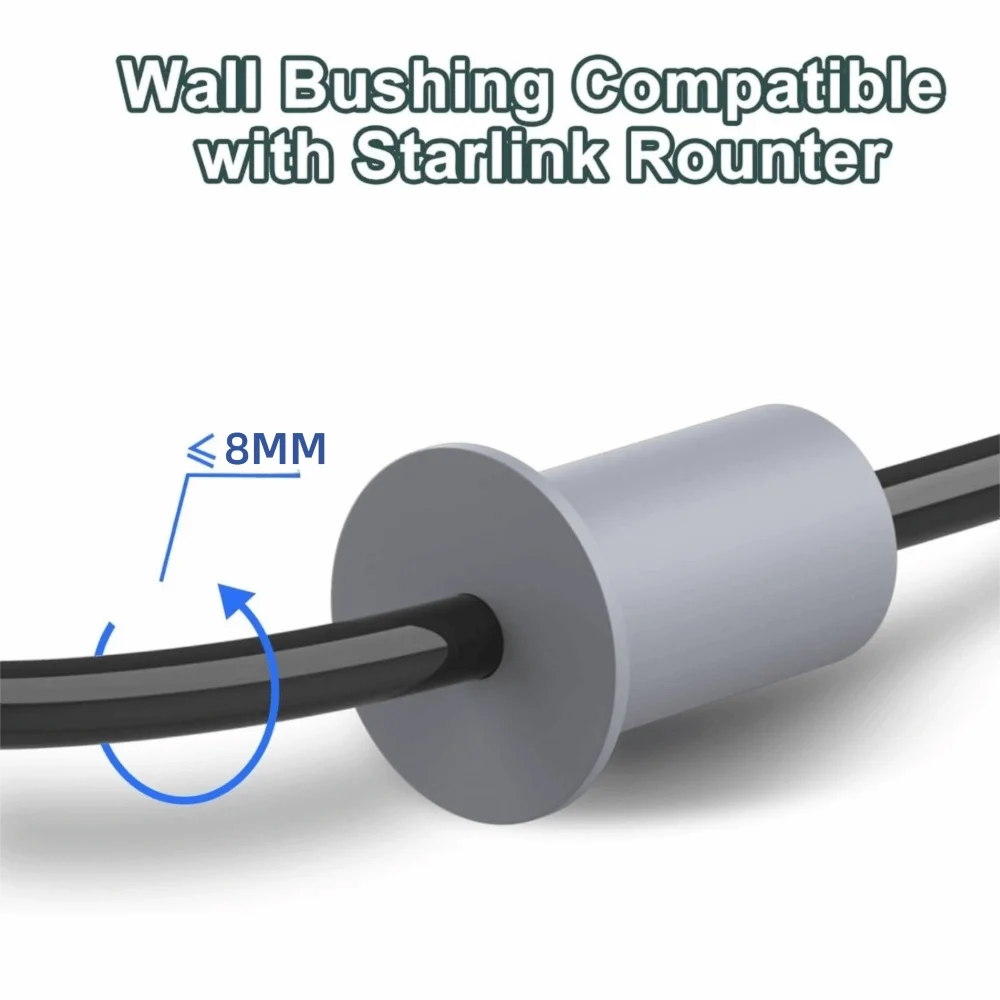 4PCS Durable 1 Inch For Starlink Cable Routing Kit Waterproof Grey For Starlink Wall Grommet Ethernet Cable Grommet Outdoors