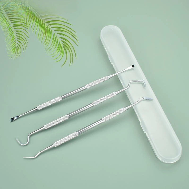 Outils de nettoyage dentaire en acier inoxydable, miroir dentaire, double sonde, faucille, houe, produits dentaires, kit de soins bucco-dentaires