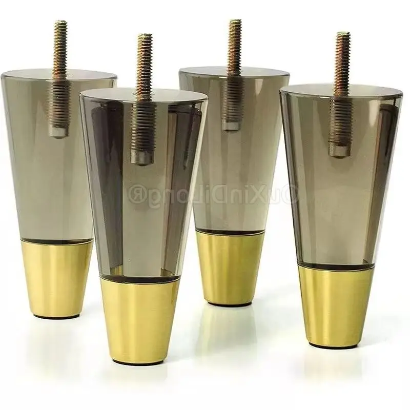 4PCS Tapered  Acrylic Furniture Legs Clear Furniture Legs Crystal Furniture Feet Replacement for Sofa/Bed/Cabinet/Dresser GF1519