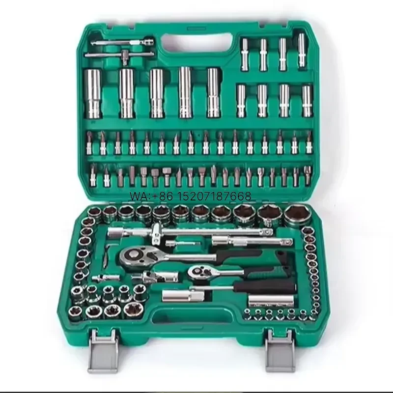 Wmwmnu 108 Piece Multi Functional Socket Wrench Set for Comprehensive Auto Repair