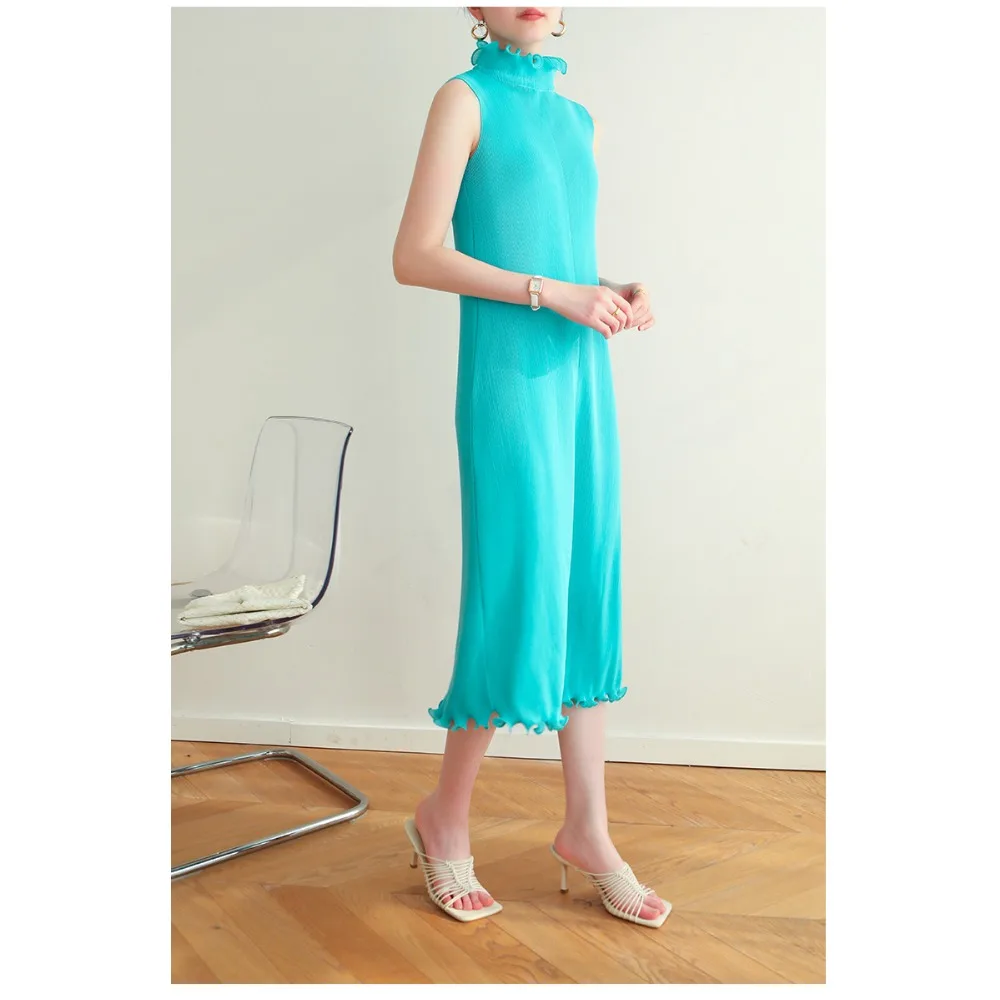 

Miyake Pleated Slim Fit Dress 2025 Summer Pleated Fashion Dress Model Miyake New Ladies Pleated Clothing Women's summer dress