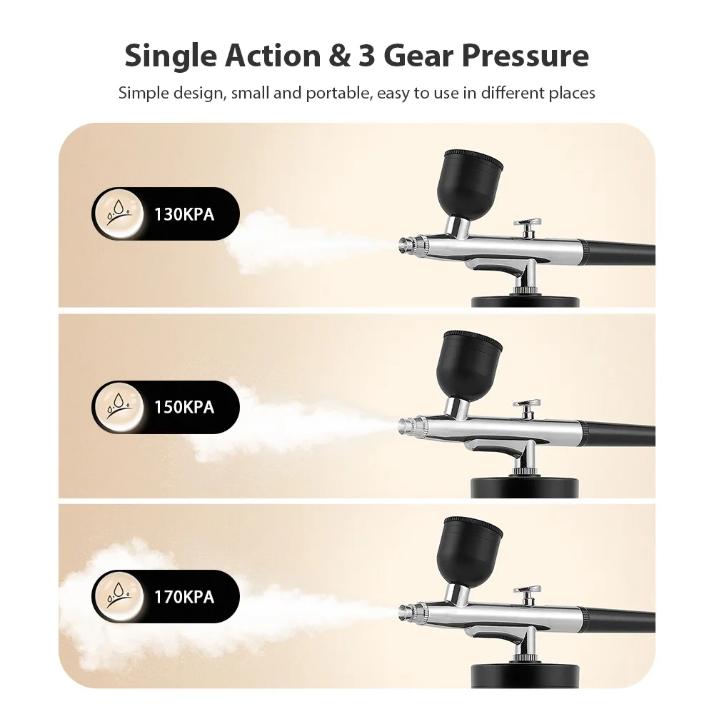 3 Gear Portable Airbrush Nail Art Paint Spray with Compressor Nails T-shirt Shoe Car Cake Painting Coloring Wireless Airbrush