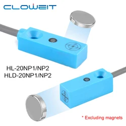 Cloweit 15mm 20mm Micro Hall Effect Sensor IP68 Proximity Magnetic Switch  NPN PNP 3-wire NO/NC DC 12V 24V  Remote Nonpolar