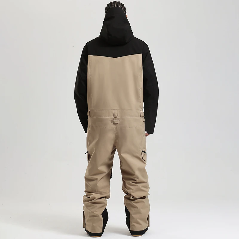 الرياضة في الهواء الطلق الجبل الدافئة رجل التزلج وزرة الشتاء مقنعين قطعة واحدة الثلوج الدعاوى الرجال مقاوم للماء الثلوج حللا الذكور الملابس