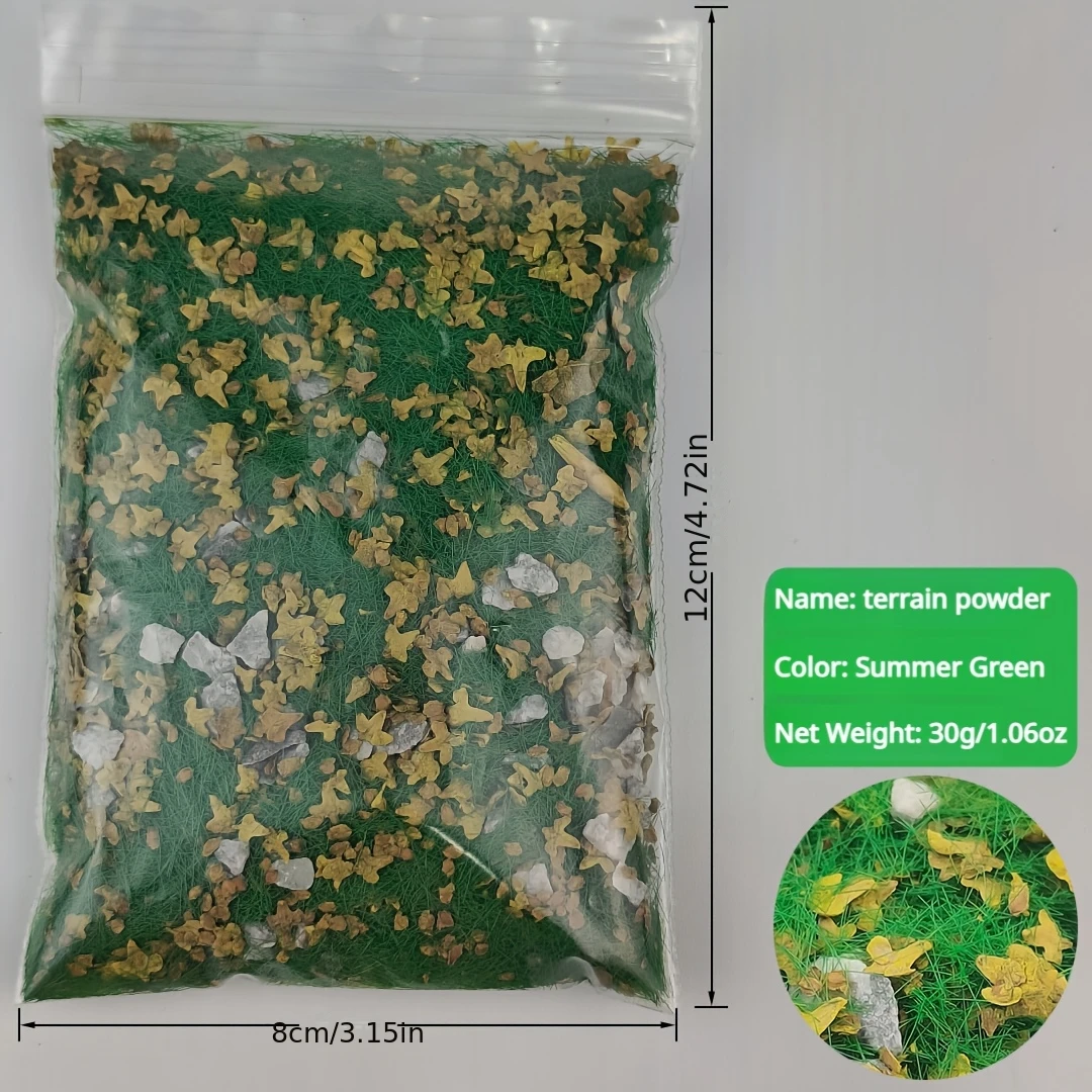 Diy Modeling Terrain Landscape Scenery Builder Kit Grass Stone&Foliage for Military Wargaming/Garden Decoration/Diorama 30G/BAG