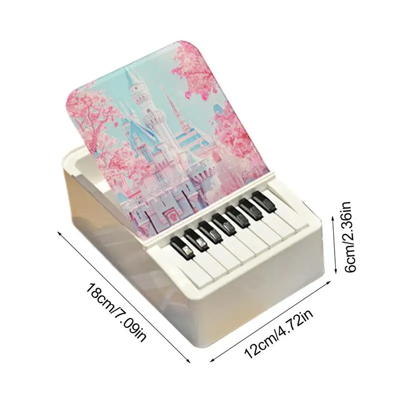 تقويم مكتب البيانو القابل للتشغيل، تقويم موسيقى البيانو مع بطارية خفيفة تعمل بتقنية توقيت التقويم 2025 قطعة مركزية لسطح المكتب