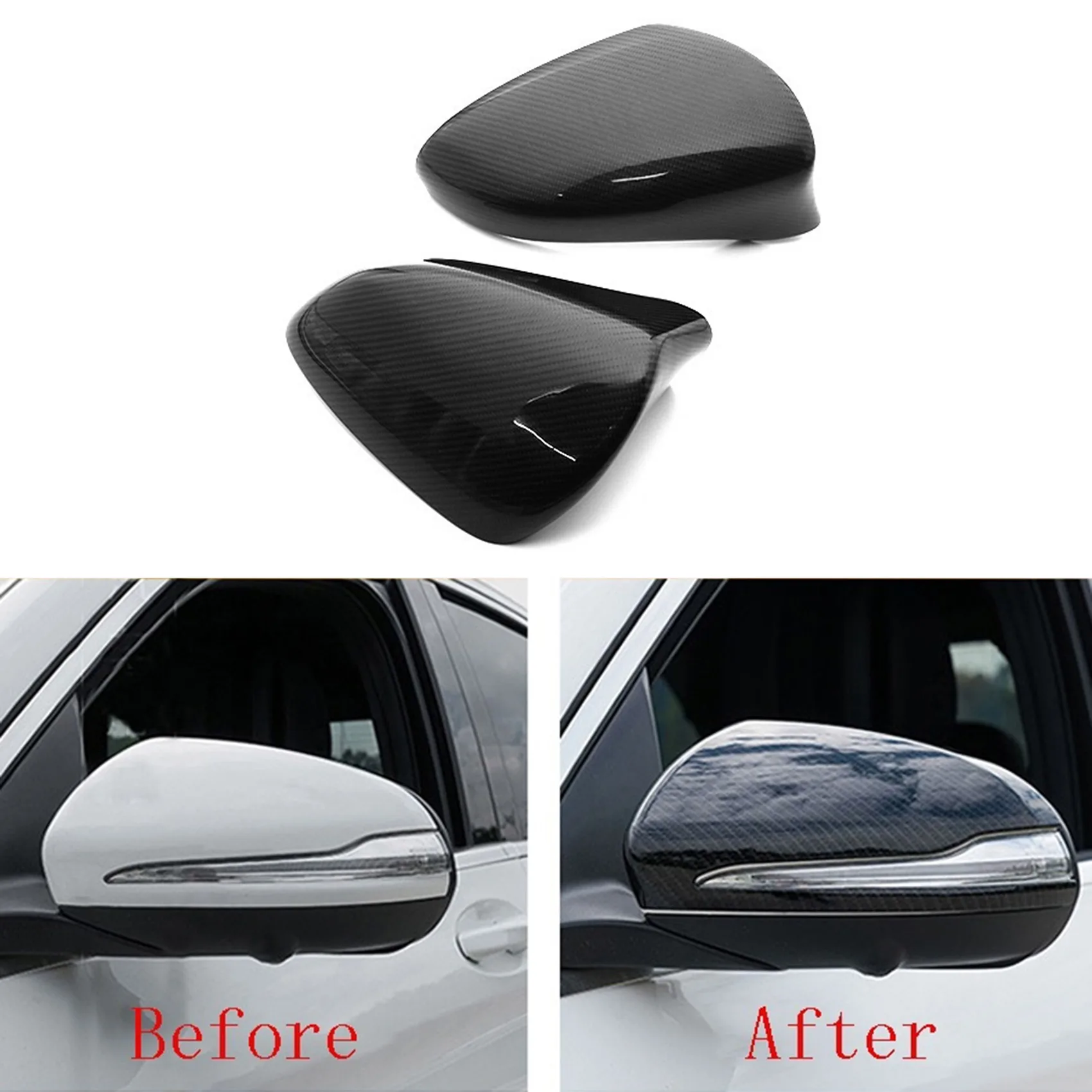 Carbon Fiber Side Rear View Mirror Cover Car Window Rearview Case Trim for Lexus ES IS GS CT200 RC 2013-2019