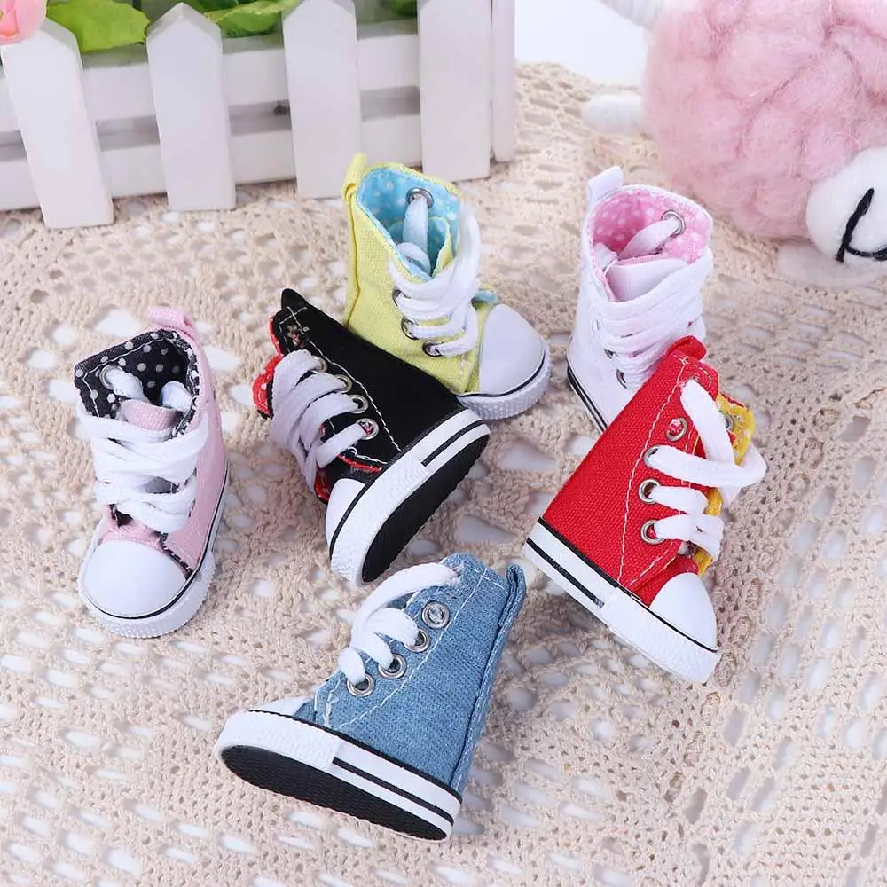 Doll Accessories Fashion High Top 5cm Casual Mini Toy Mini Shoes Doll Canvas Shoes BJD Doll Shoes Sneaker Doll Shoes