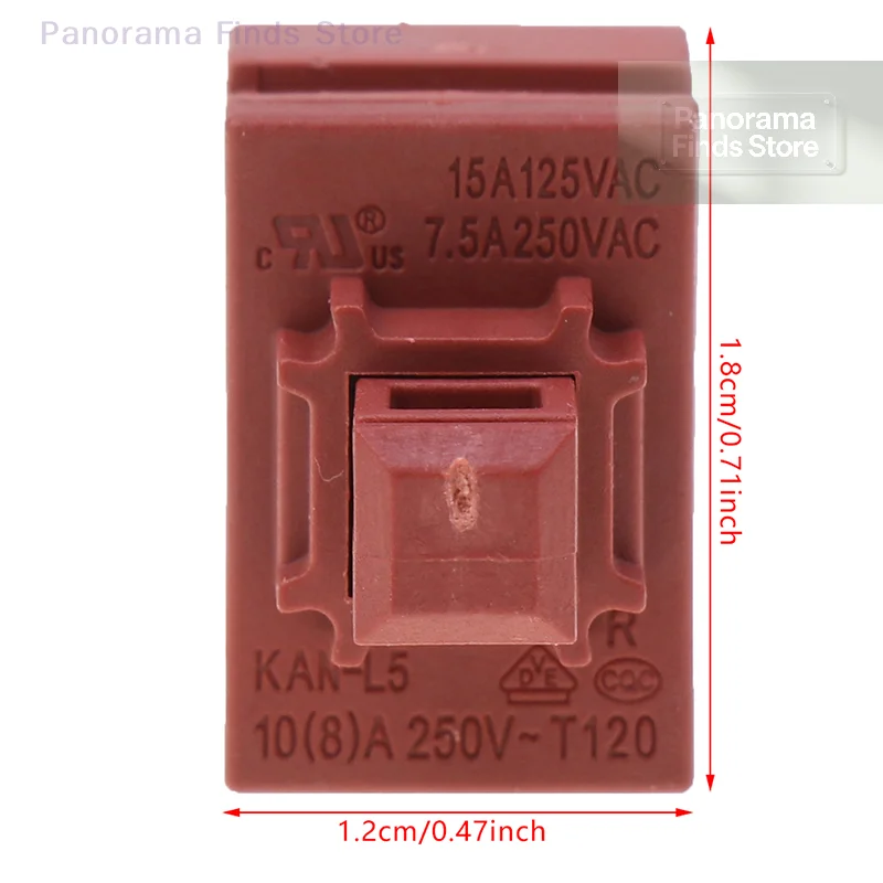 1PC KAN-L5 2Pin Self-Locking Key Switch 7.5A 250V AC Water Heater Vacuum Cleaner Power Button Switch Lock Key for Home Appliance