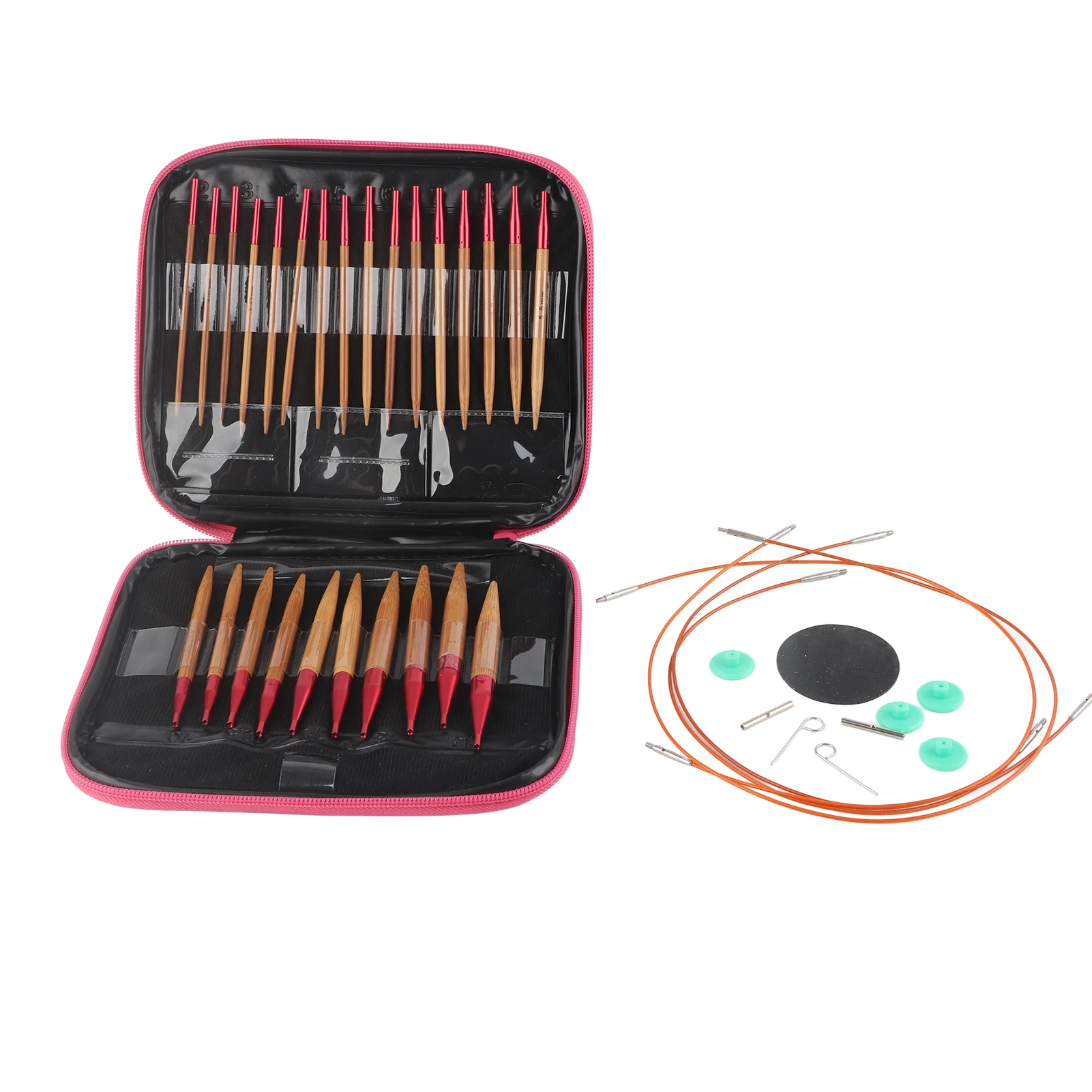 

Interchangeable Knitting Needles Interchangeable Carbonized Bamboo Needles Set Aluminum Circular Knitting Needles Set