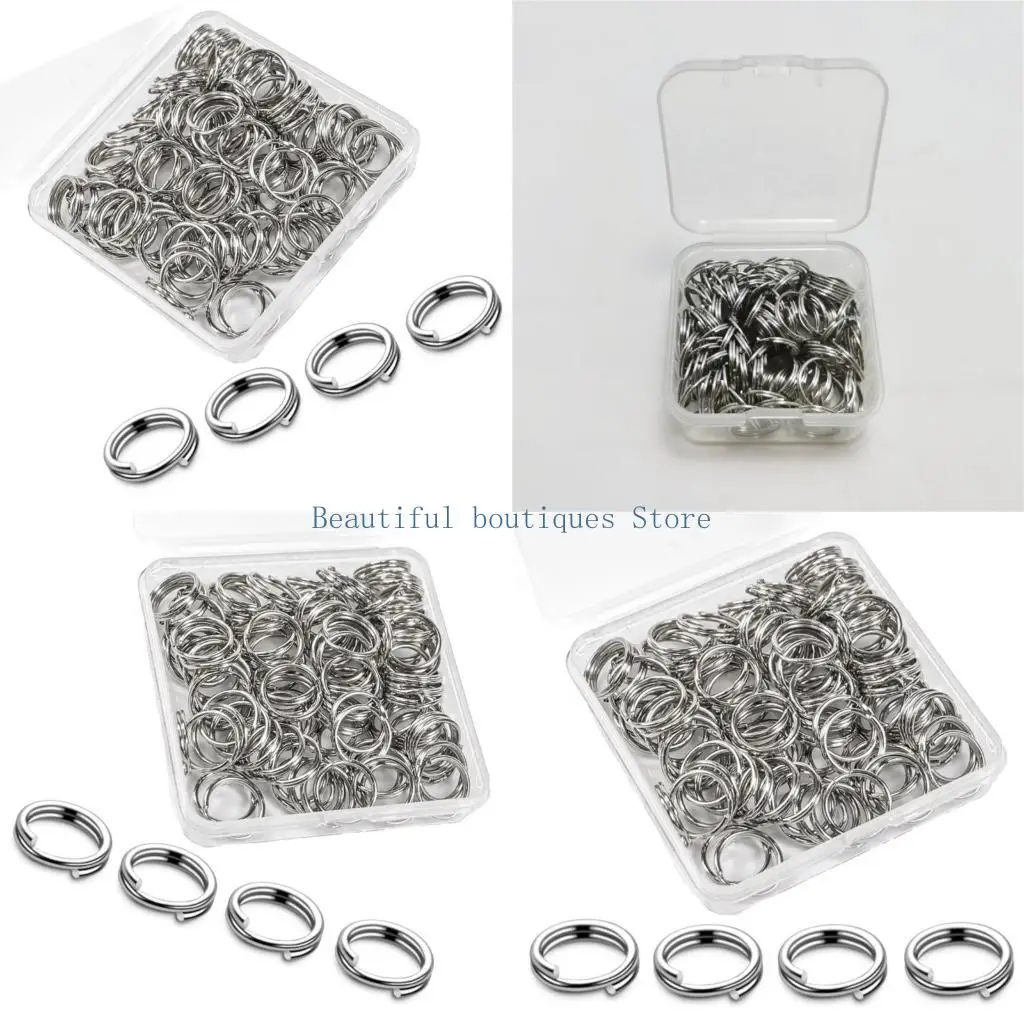 U4LF Pack of 100 12MM Metal Split Rings for Key Chains and Jewelry Making Rustproof Iron Construction