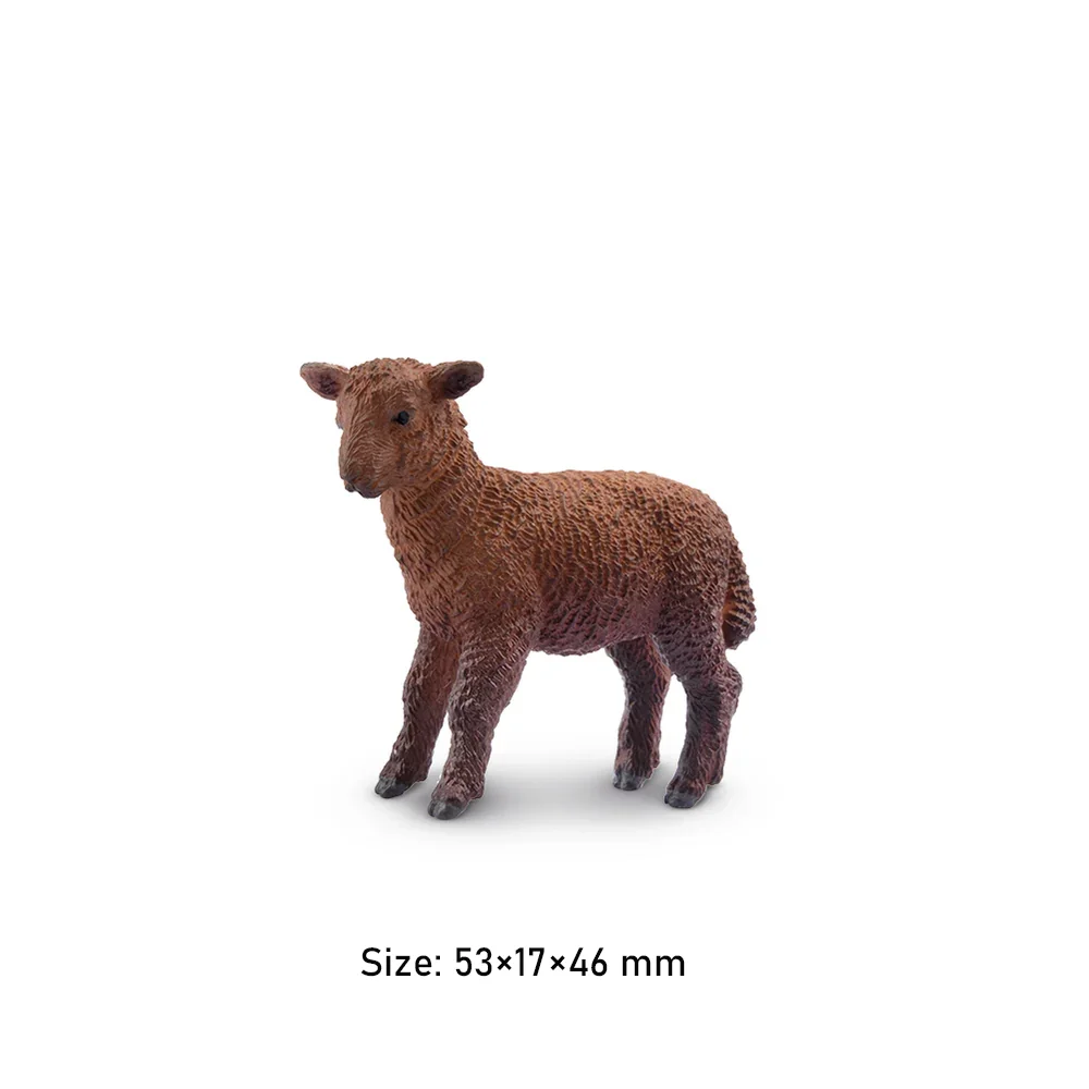 Toymany simulação cordeiro marrom fazenda animal modelo brinquedo mini figuras bonecas estatuetas de ação brinquedos crianças presente decoração do bolo