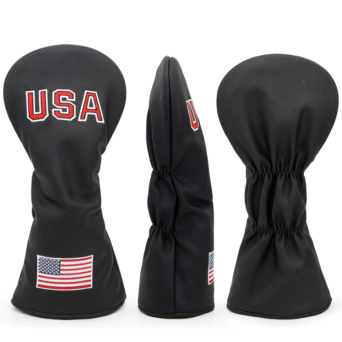 Golf Club Head Covers Golf Wood Head Cover for Driver Fairway Wood Covers Hybrid Headcoves with USA Flag