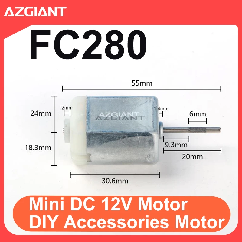 

Azgiant 5PCS Micro Metal Motor FC280 55MM 12000PRM Forward Motor For Auto Replacement Parts OEM DIY Power Toys Car accessories