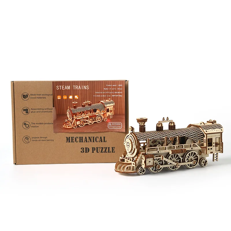 

3D Puzzle Steampunk Train Model Toy for Kids Assembly handmade toys Building Puzzles Toy Car For children Gift Home Decor