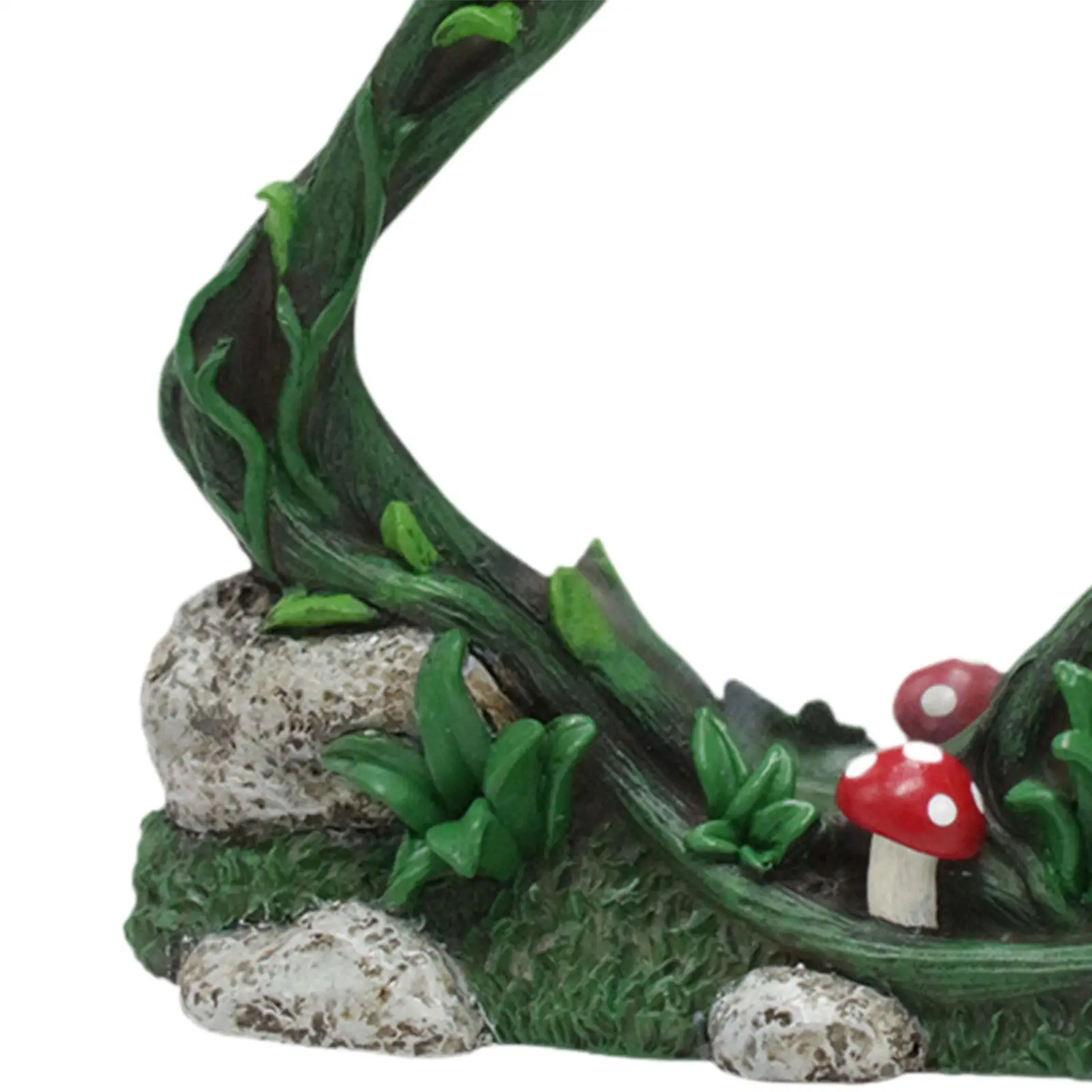 Resin Vine Frame Mirror Tabletop Ornament Balcony Landscape Multifunctional Lightweight Collectible 5.7x1x6inch Yard Figurine