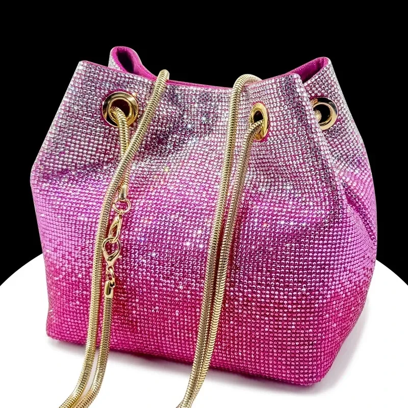 2025 Latest Italian Design Luxury Handbag - Shiny Diamond Wedding Party Tote, High Quality Evening Bag for Ladies