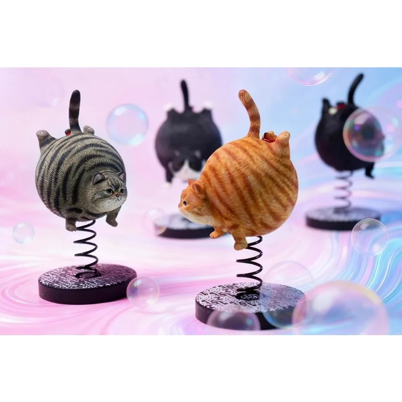 Presale JXK Handmade Ornament Cute Bouncy Ball Cat Spring Cat Animal Model Shaped Decorations Desktop Crafts