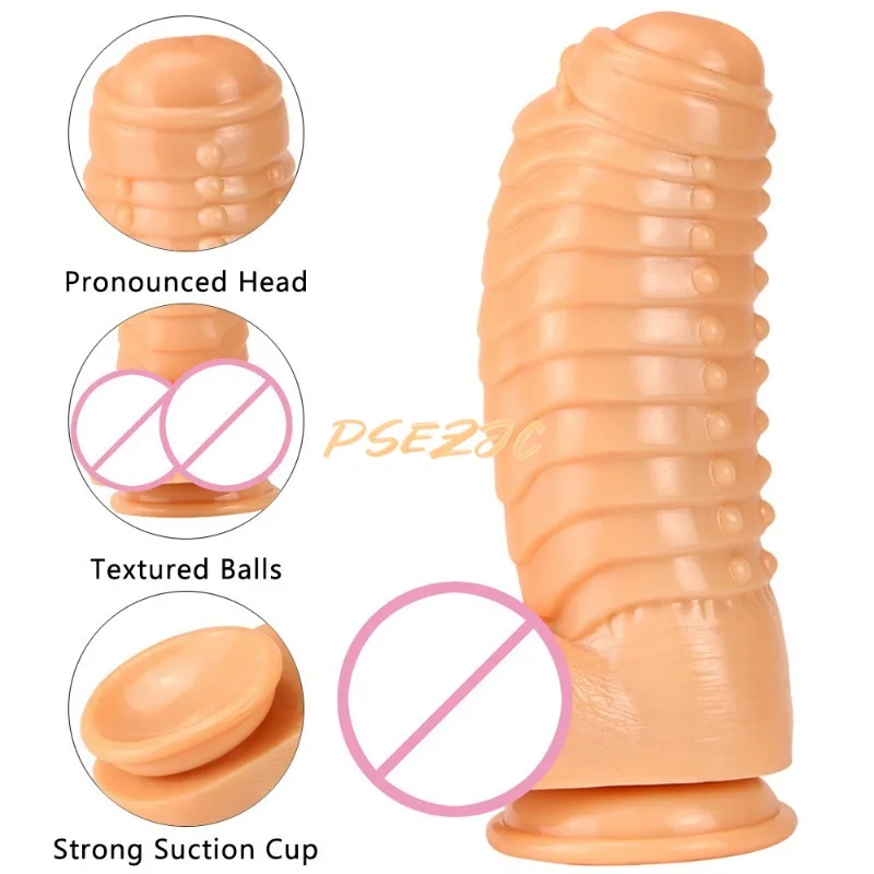 10cm False Penile Anal Plug, Oversized and Thick Granular Texture, Female Masturbation Sex Toy