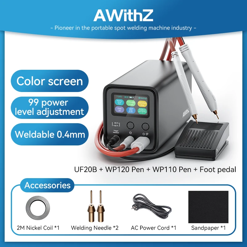 AWithZ UF20B New Farah Capacitor Spot Welding Machine Strong Soldering 0.4mm Solderable Copper for Phone Motherboard PCB Repair