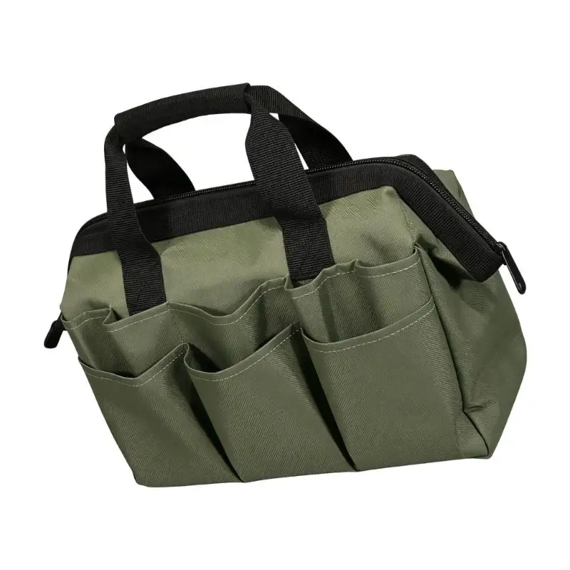 652F Multi Pocket Garden Tool Bag Work Apron Oxfords Fabric Adjustable Strap For Crafts And Mechanics