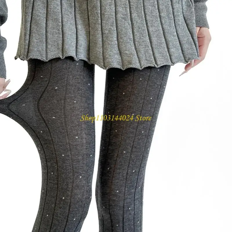 

N5KE непрозрачные колготки в горошек из мягкой хлопковой ткани, чулки для женщин в холодную погоду